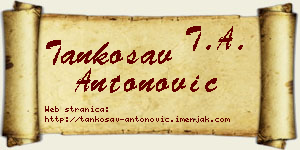 Tankosav Antonović vizit kartica